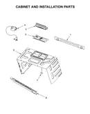 Cabinet and installation parts