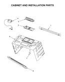 Cabinet and installation parts