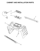 Cabinet and installation parts