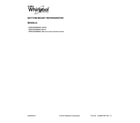 Whirlpool WRB329DMBB00 cover sheet diagram