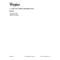 Whirlpool WML55011HW1 cover sheet diagram