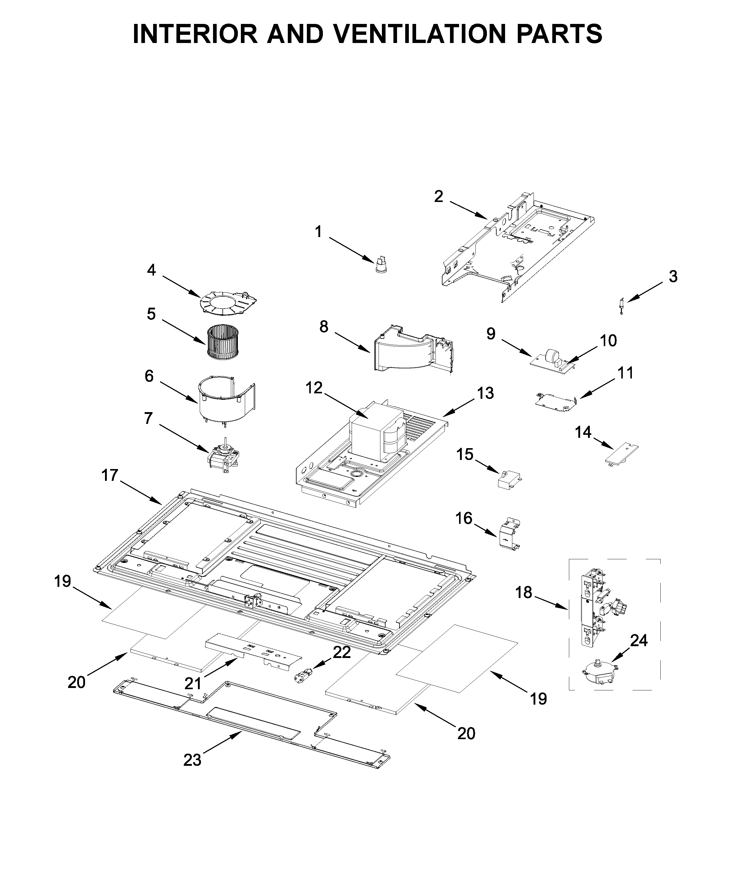 Interior and ventilation parts