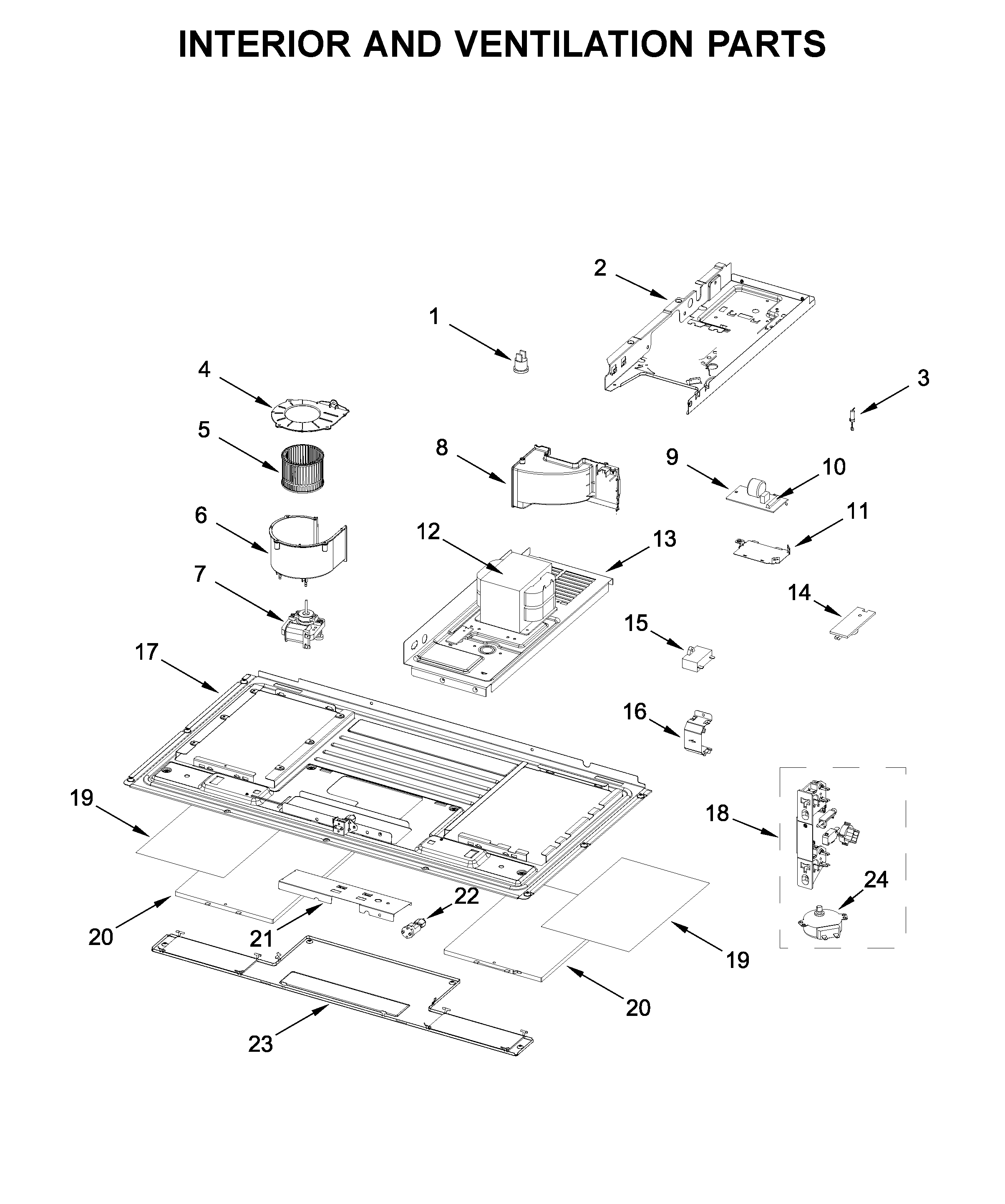 Interior and ventilation parts