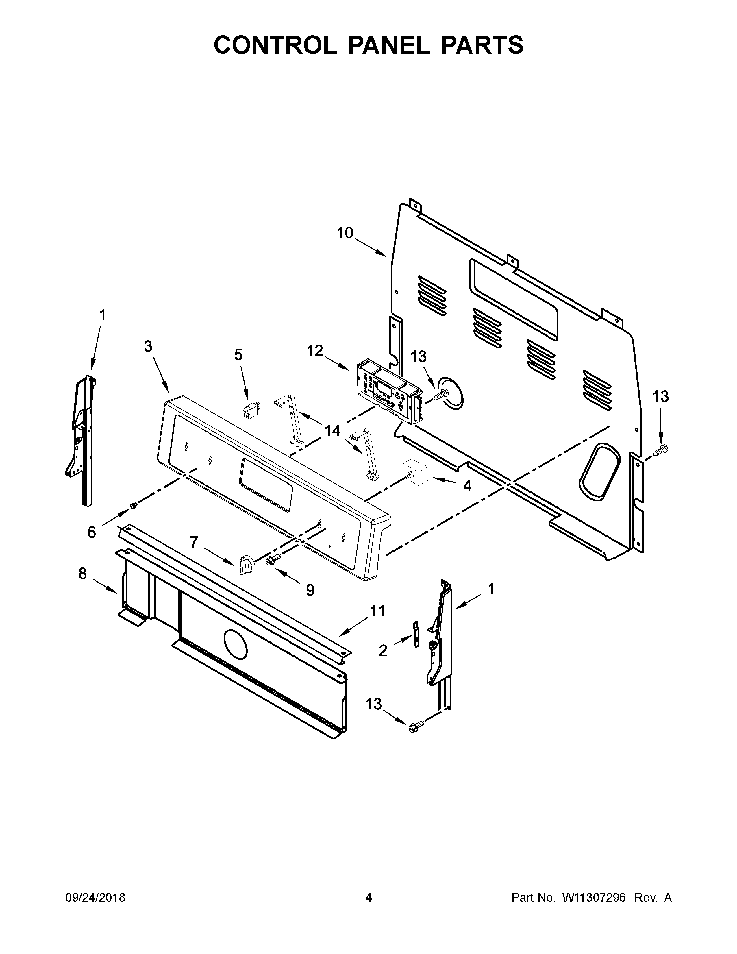 Control panel parts