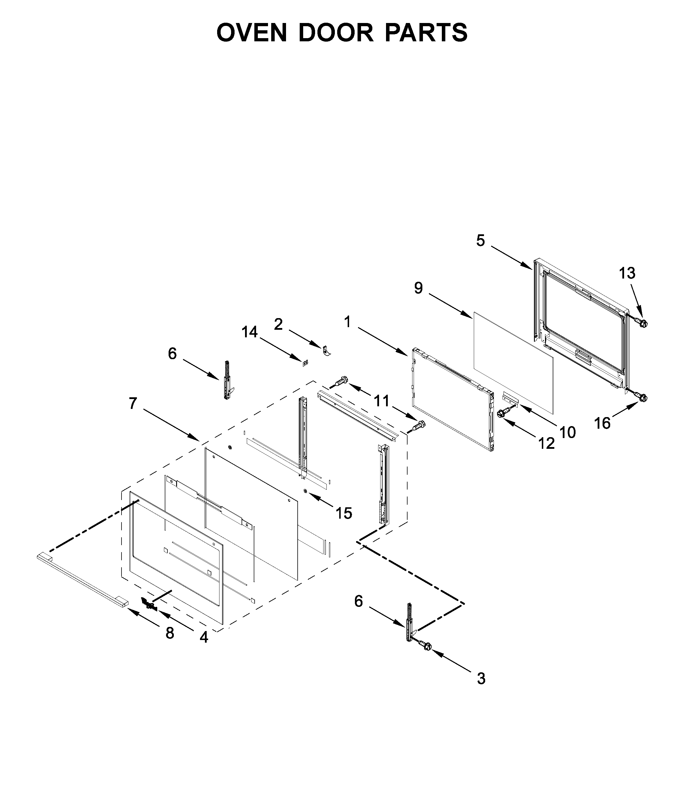 Oven door parts