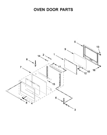 Oven door parts