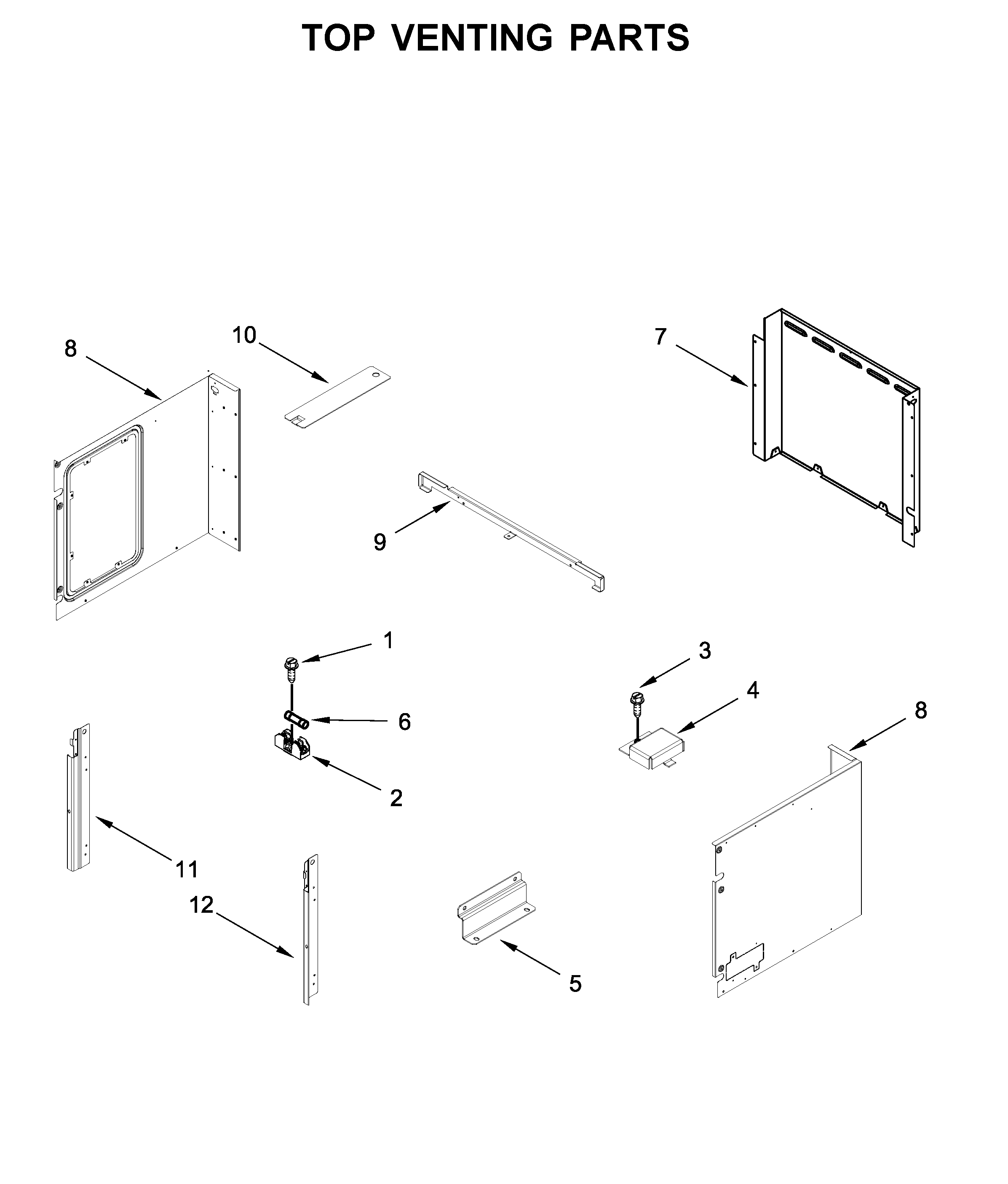 Top venting parts