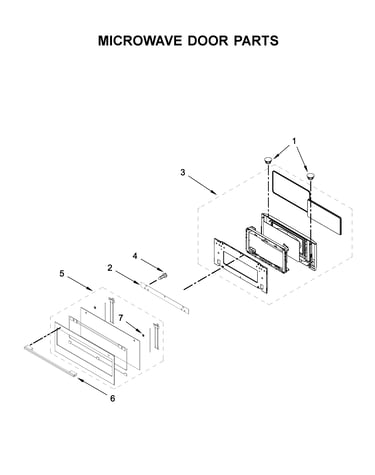 Microwave door parts