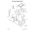 Maytag MVWX655DW1 top and cabinet parts diagram