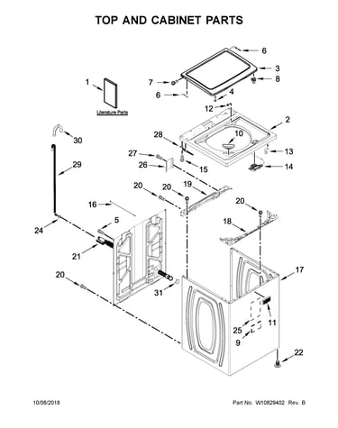 Top and cabinet parts