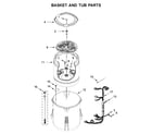 Maytag MVWX655DW1 basket and tub parts diagram