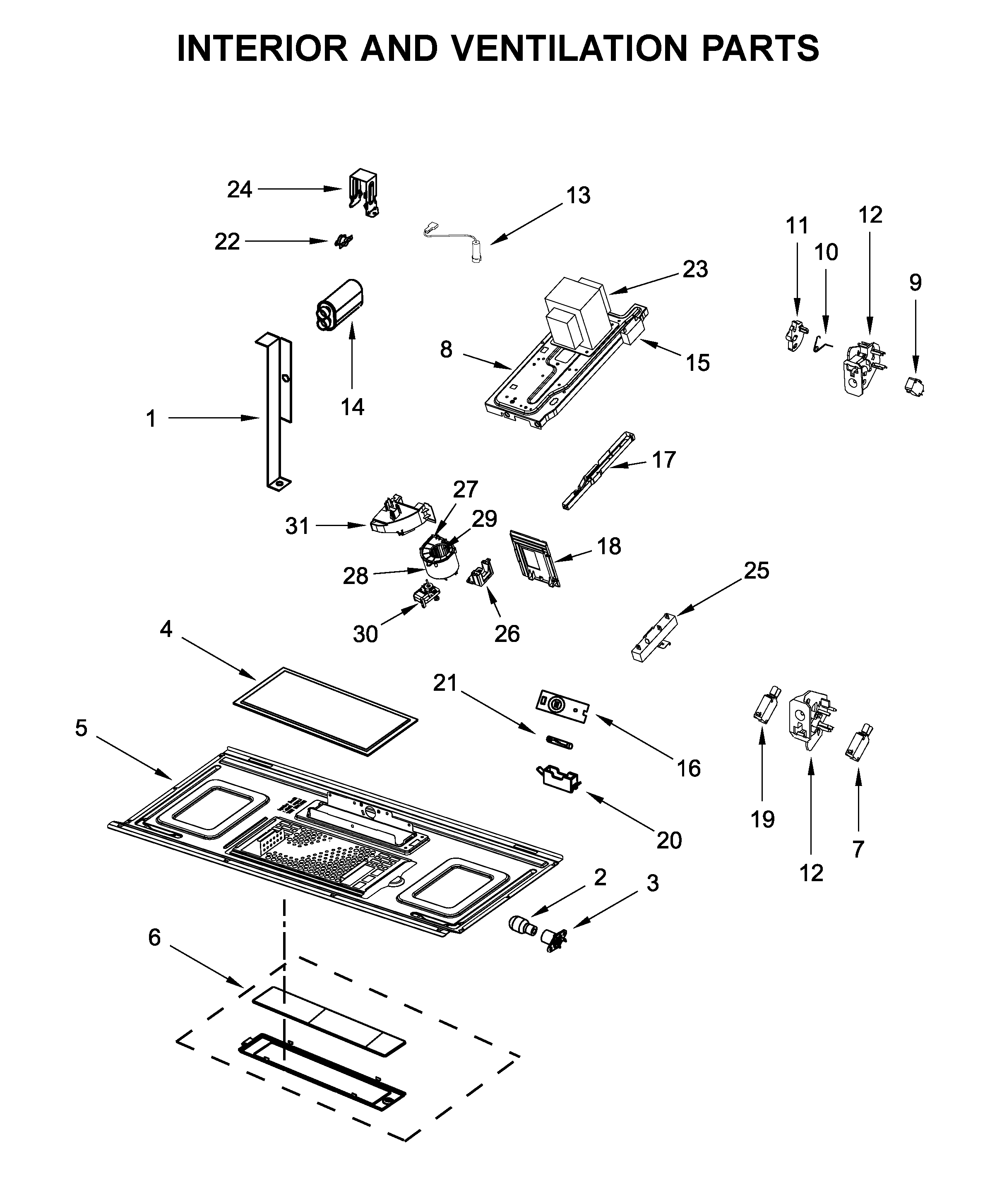 Interior and ventilation parts