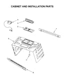 Cabinet and installation parts