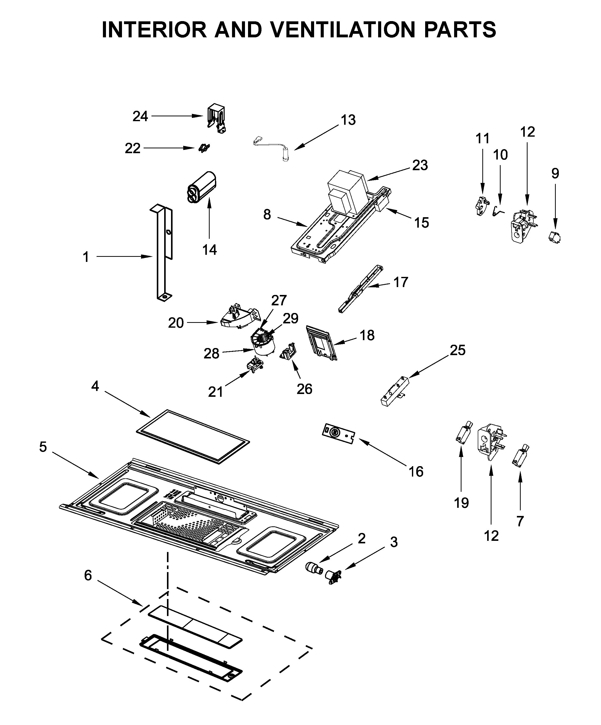 Interior and ventilation parts