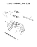 Cabinet and installation parts