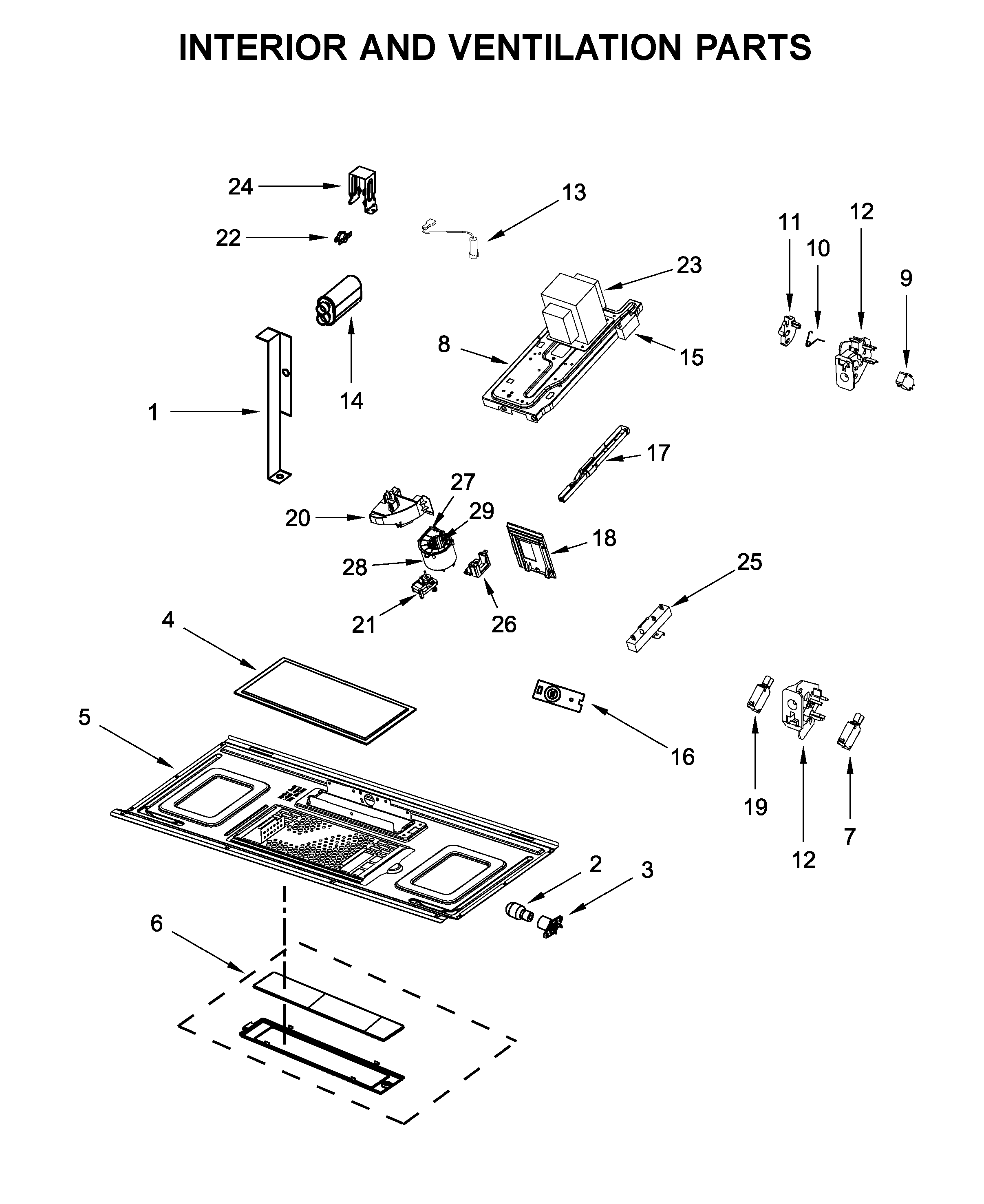 Interior and ventilation parts