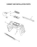 Cabinet and installation parts