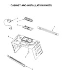 Cabinet and installation parts