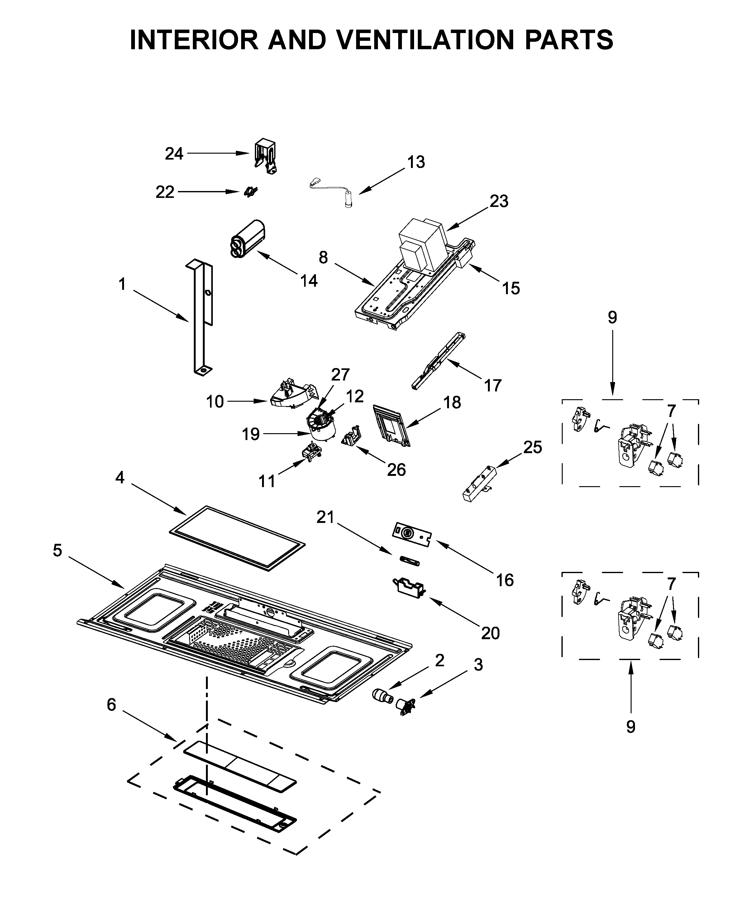 Interior and ventilation parts