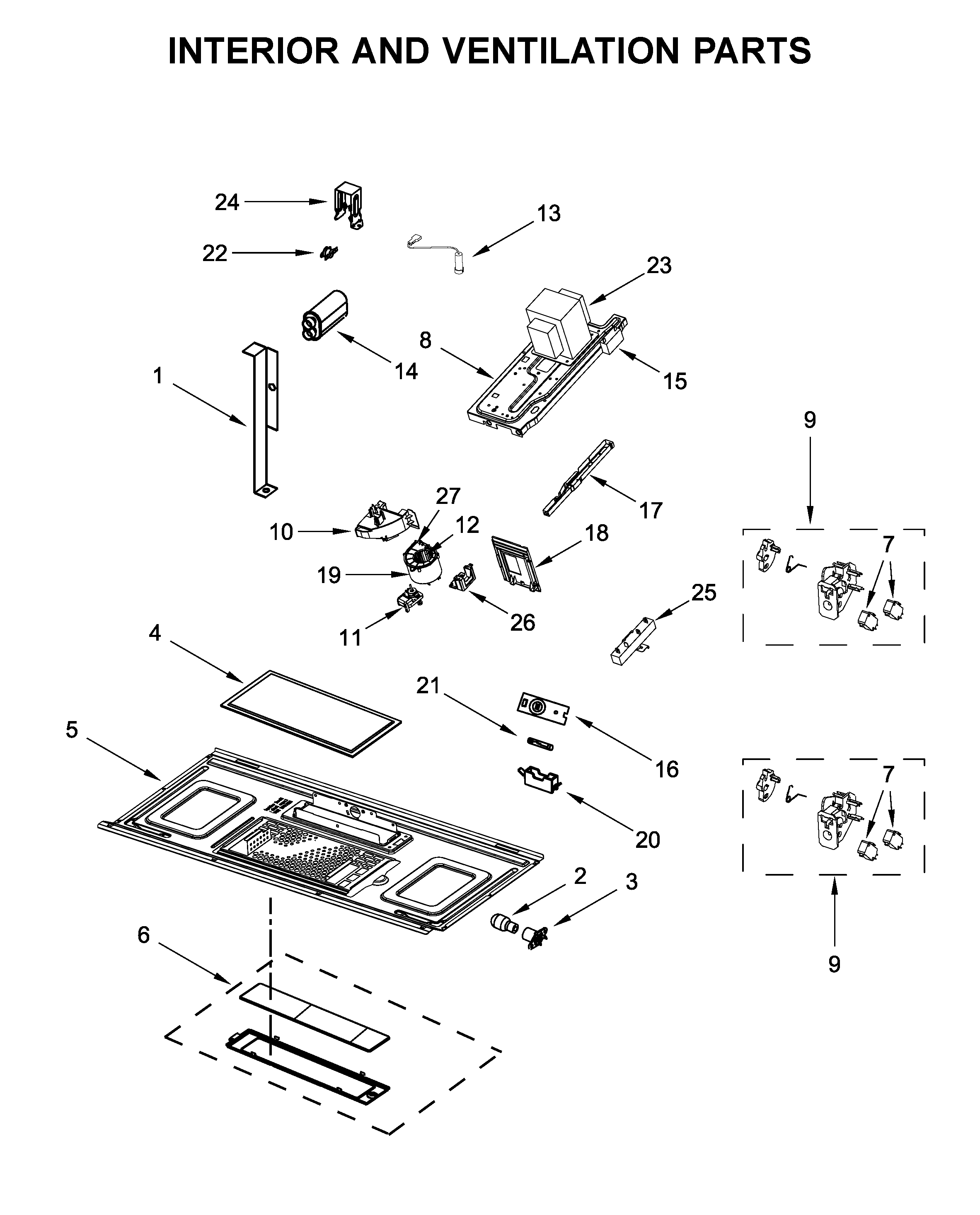 Interior and ventilation parts