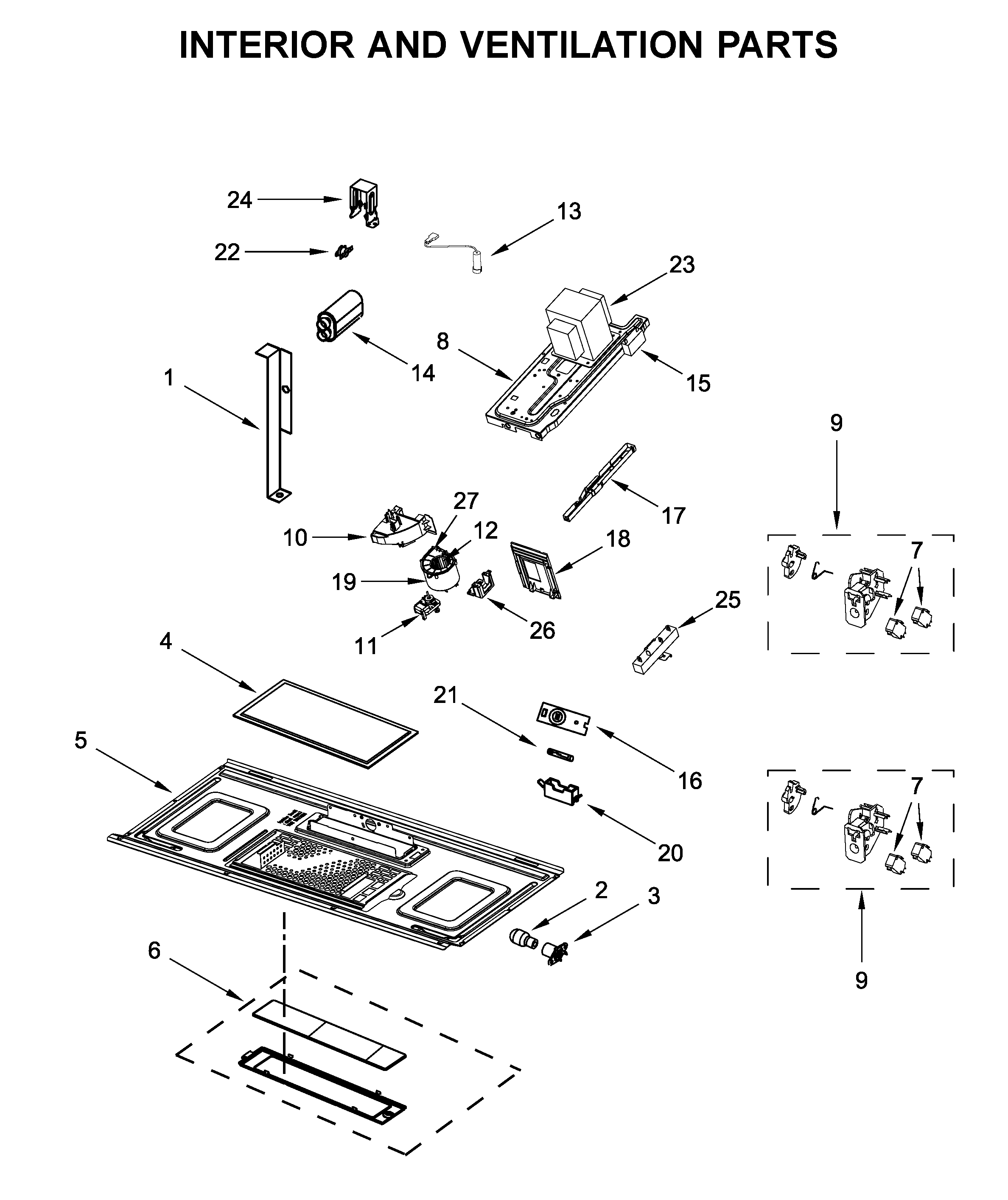 Interior and ventilation parts