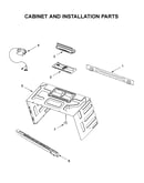 Cabinet and installation parts