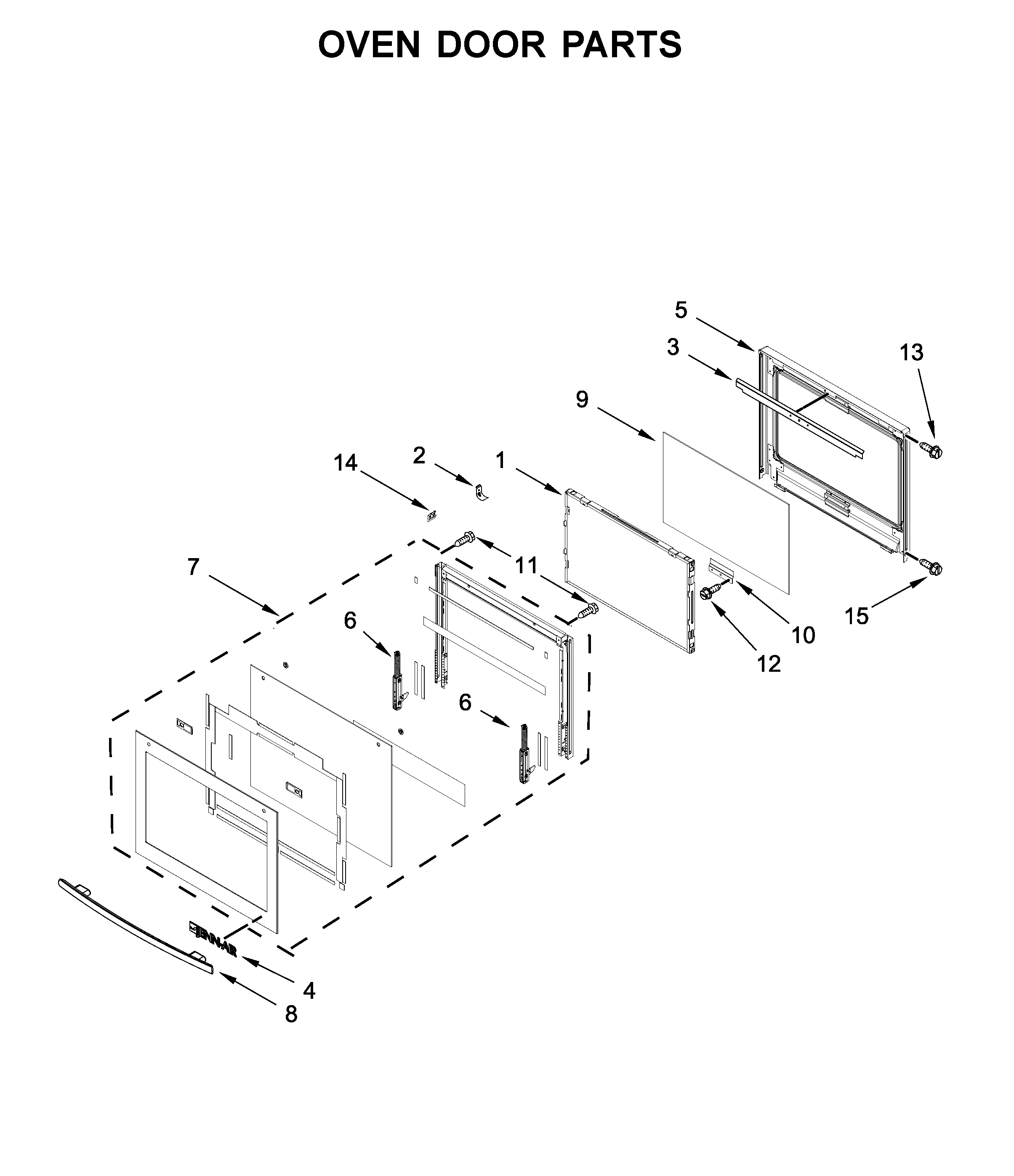 Oven door parts