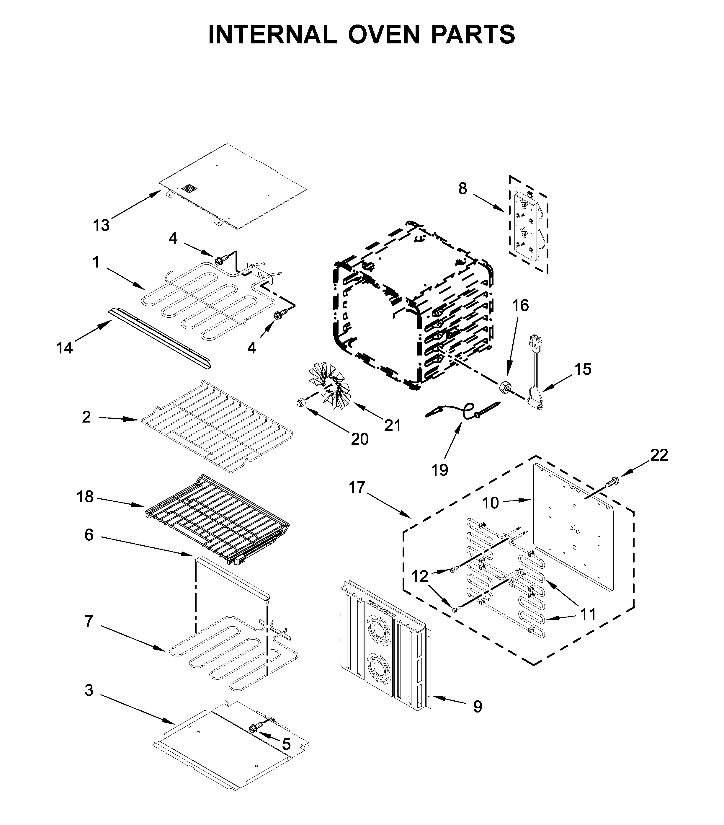 Internal oven parts