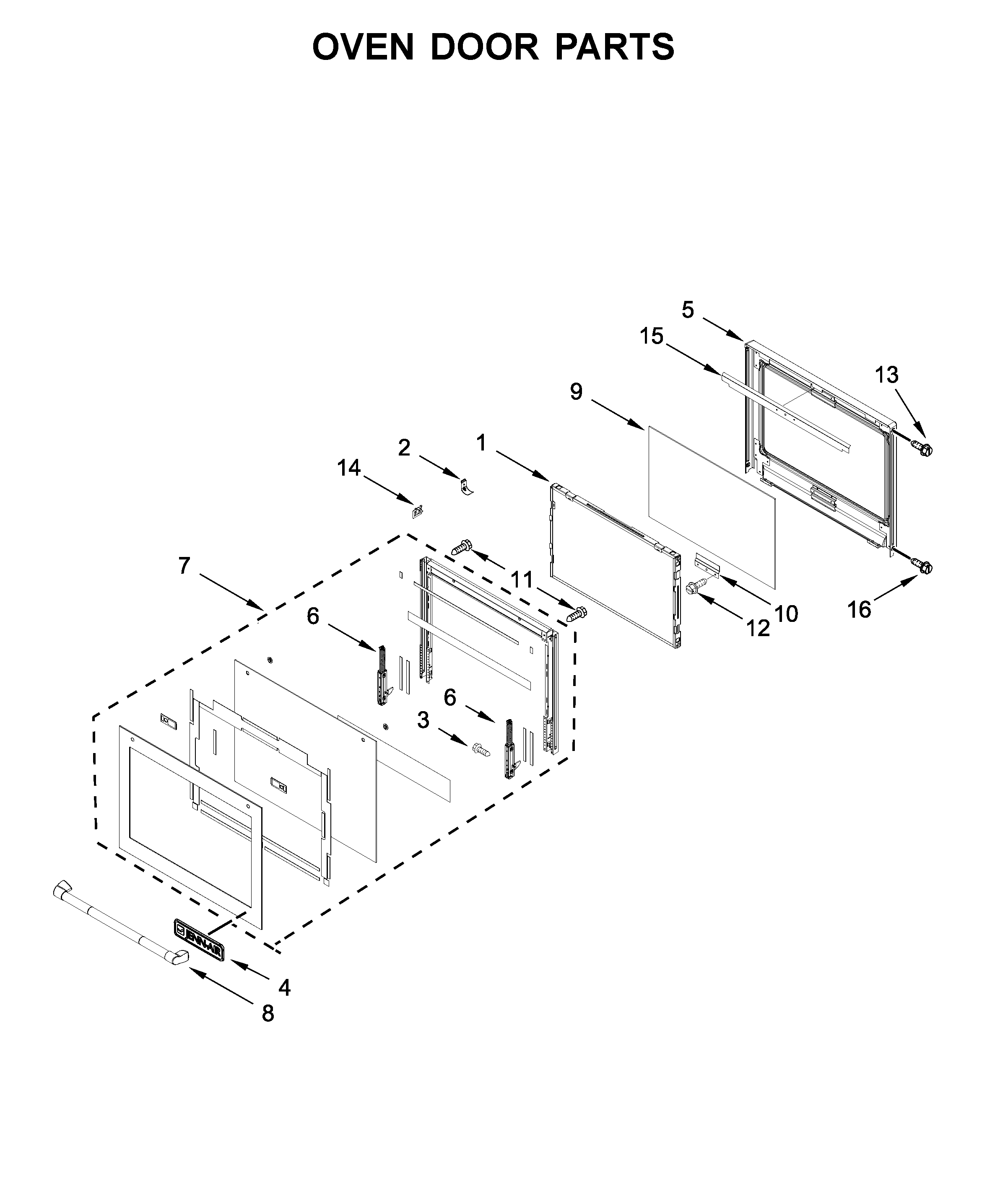 Oven door parts