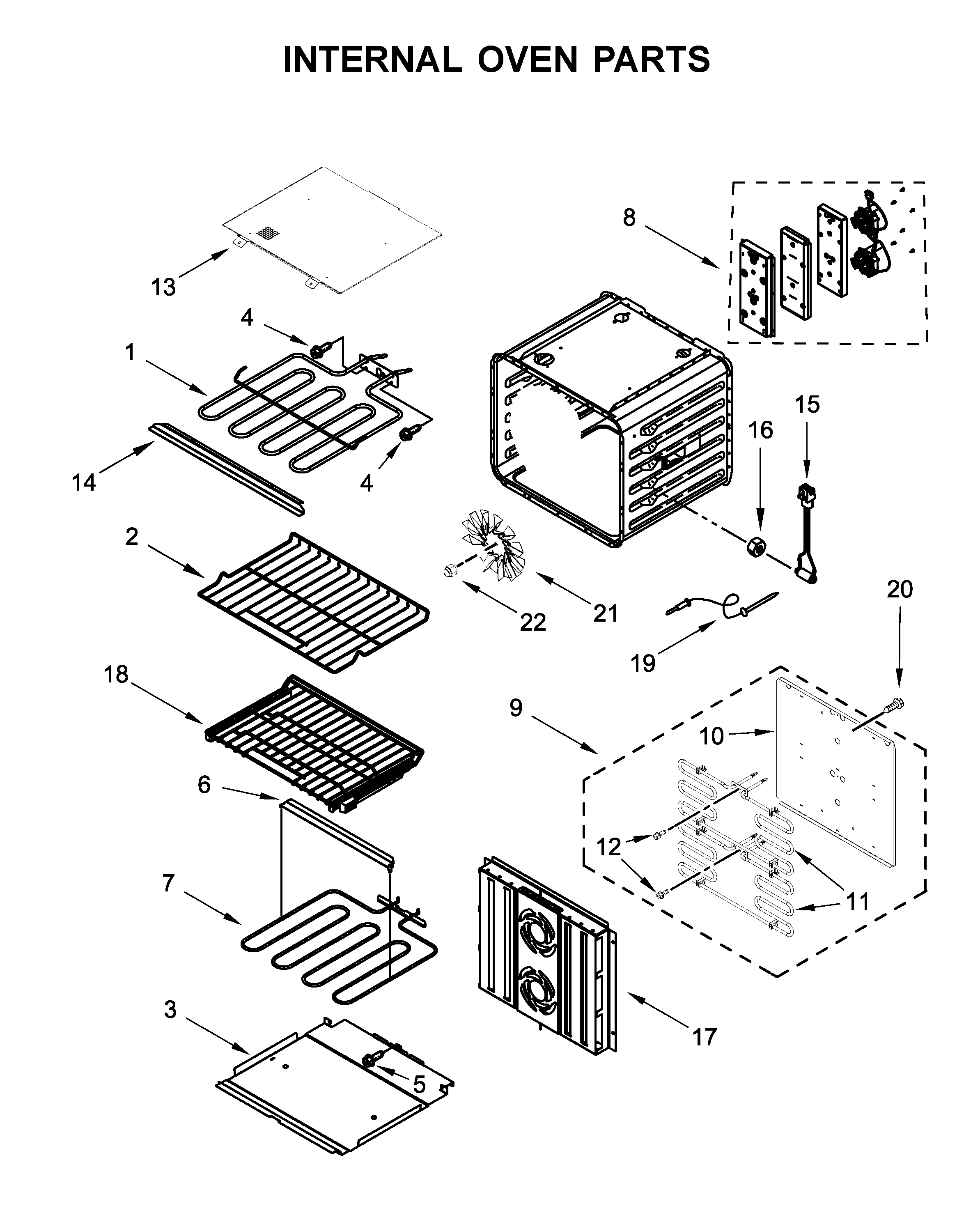 Internal oven parts