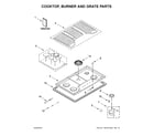 Ikea ICS655DS00 cooktop, burner and grate parts diagram