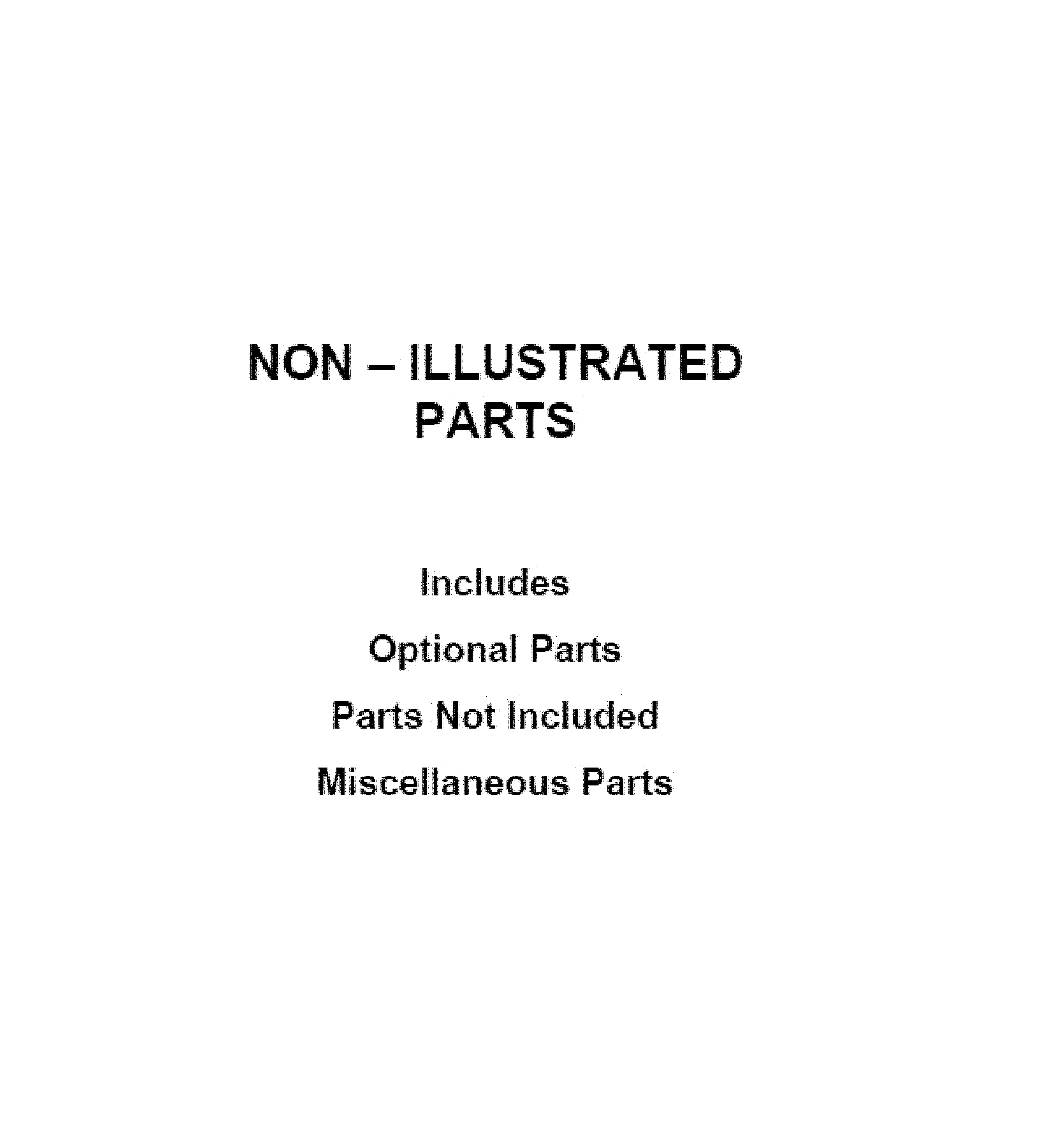 OPTIONAL PARTS (NOT INCLUDED)