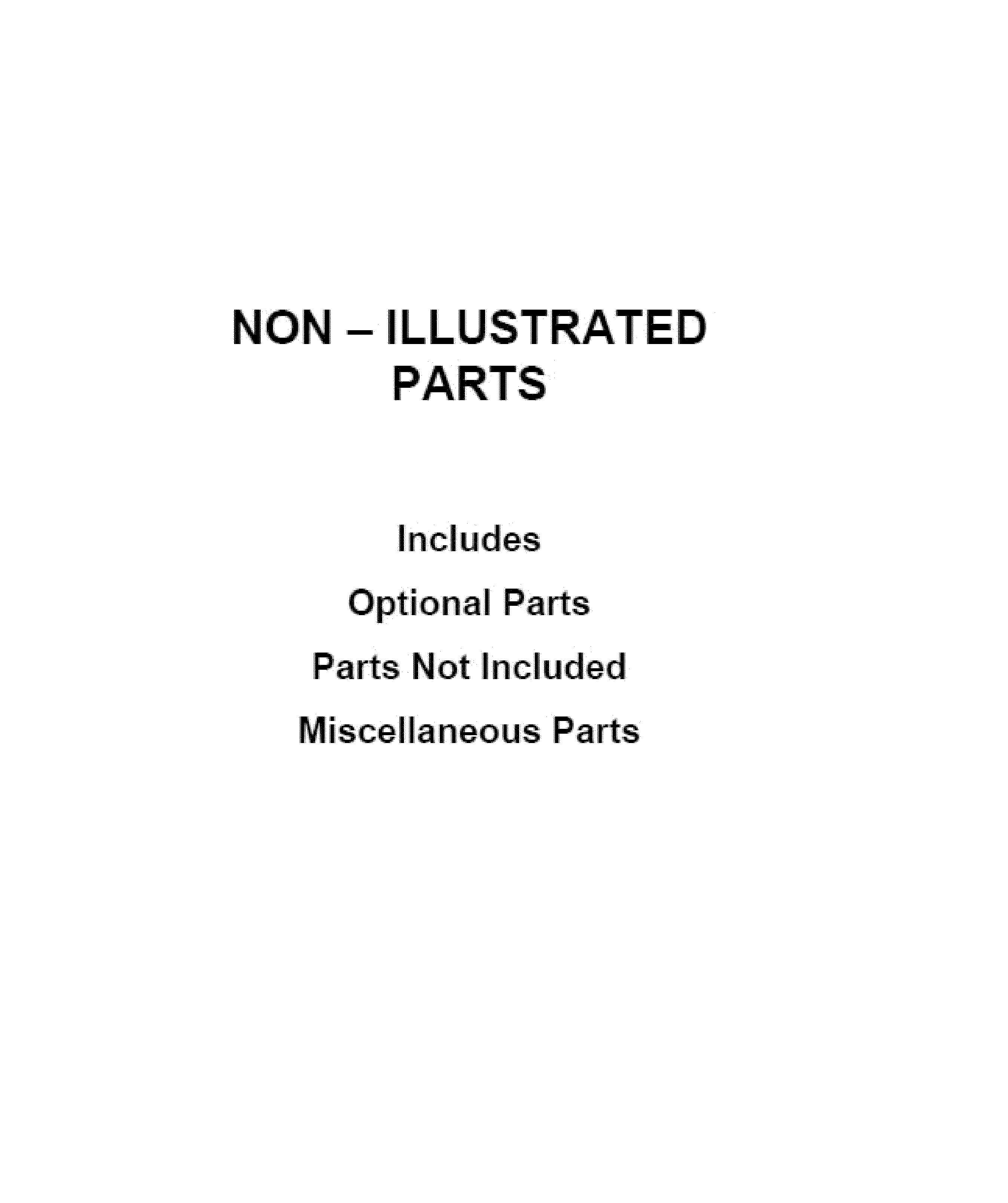 OPTIONAL PARTS (NOT INCLUDED)