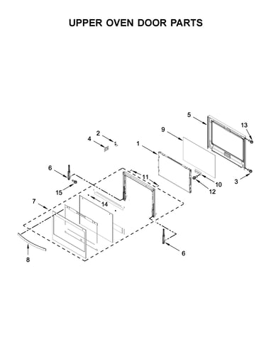 Upper oven door parts