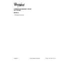 Whirlpool YWFC8090GX0 cover sheet diagram