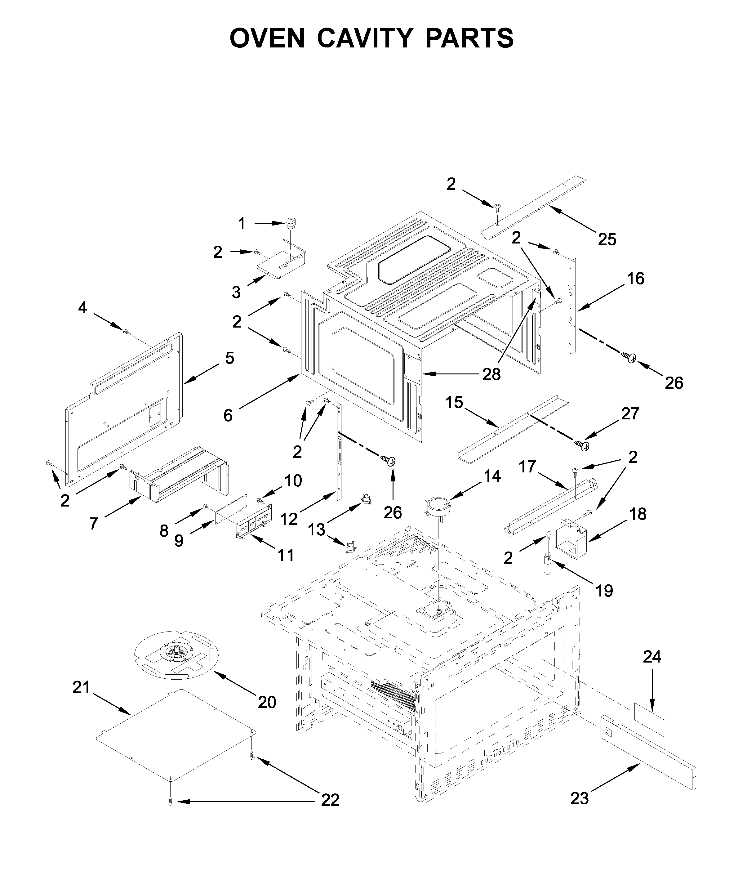 Oven cavity parts