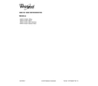 Whirlpool WRS571CIHV01 cover sheet diagram