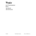 Whirlpool WRS571CIHW01 cover sheet diagram