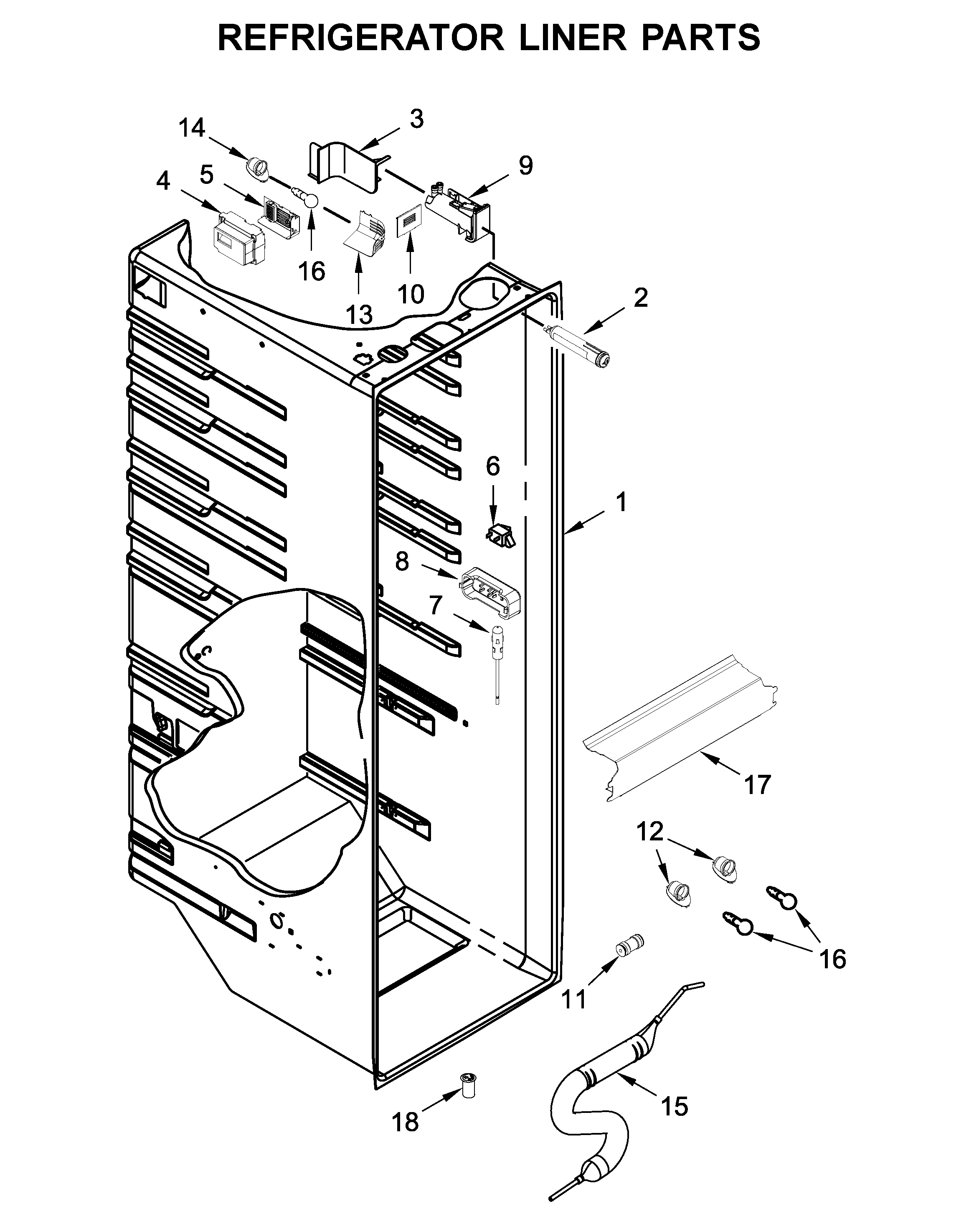 REFRIGERATOR LINER PARTS