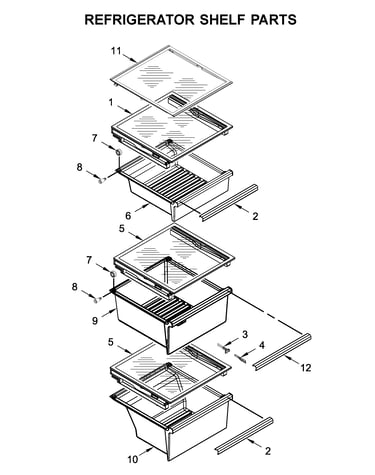 Refrigerator shelf parts