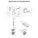 Whirlpool WRS571CIHW01 motor and ice container parts diagram