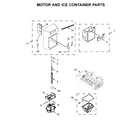 Whirlpool WRS571CIHW01 motor and ice container parts diagram
