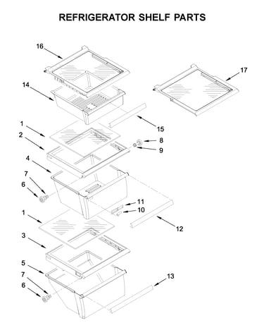 Refrigerator shelf parts