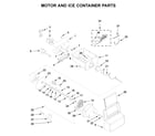 Whirlpool WRS335FDDB02 motor and ice container parts diagram