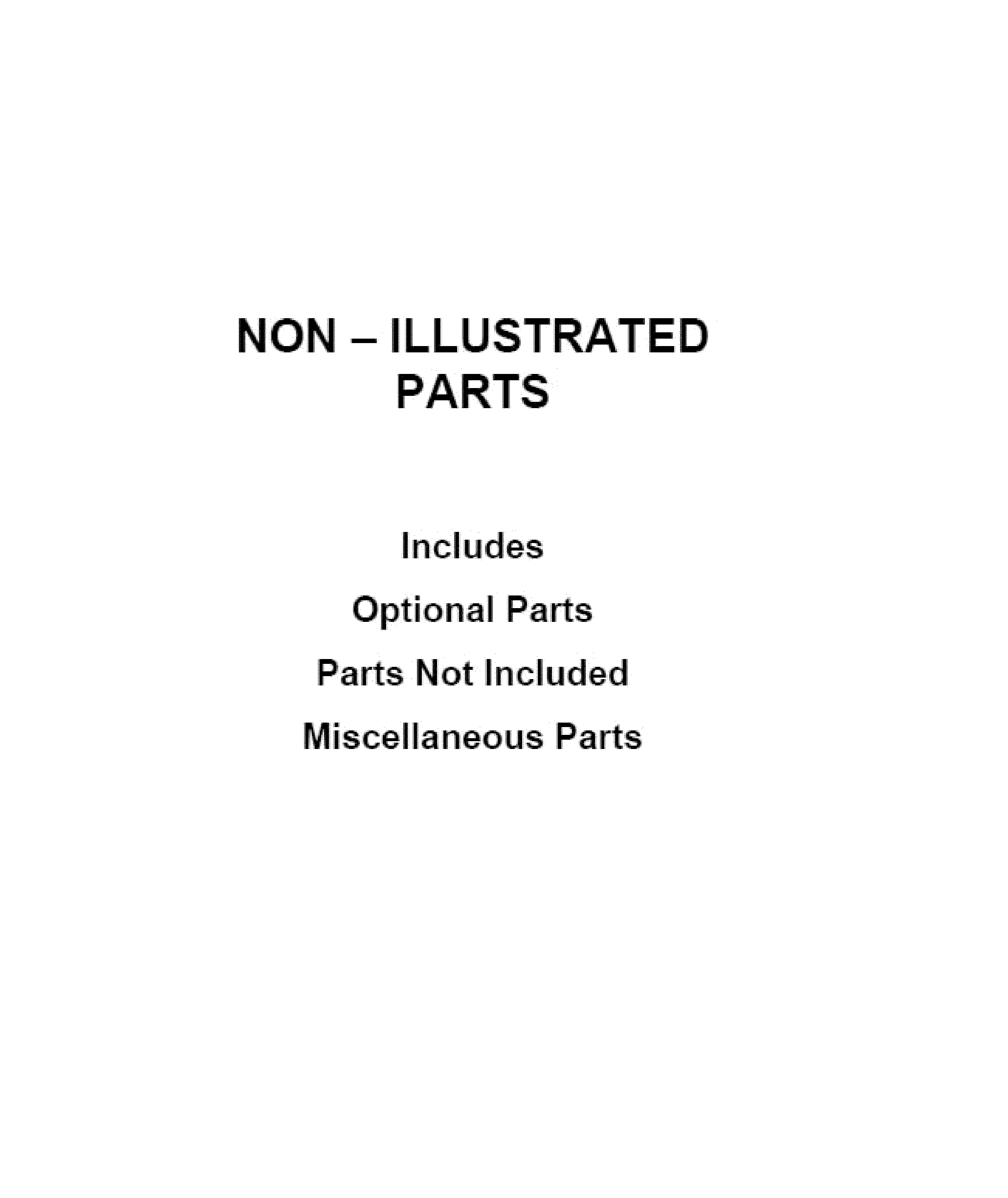 OPTIONAL PARTS (NOT INCLUDED)