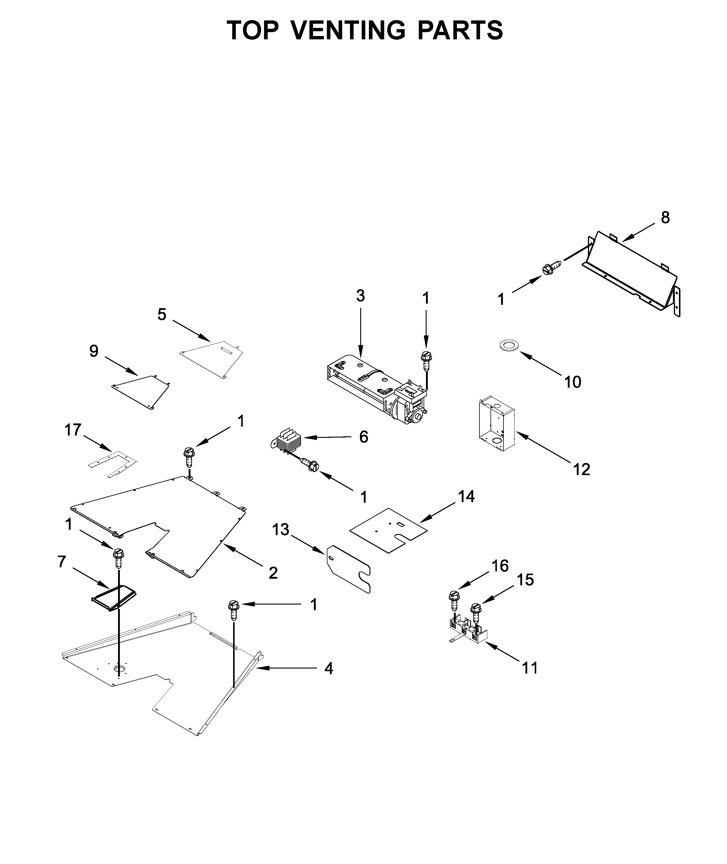 Top venting parts