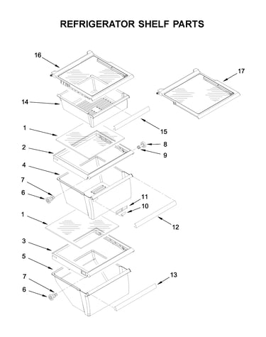 Refrigerator shelf parts