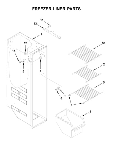 Freezer liner parts