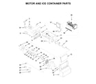 Whirlpool WRS331FDDW01 motor and ice container parts diagram