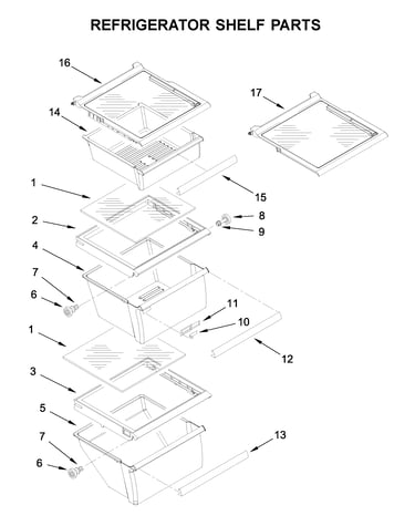 Refrigerator shelf parts
